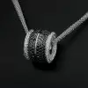 White-Black Wheel of Fortune Pendant Necklace