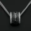 White-Black Wheel of Fortune Pendant Necklace