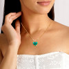5.9ct Bezel Set Heart Cut Emerald Necklace With Link Chain