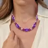 60ctw Oval Cut Amethyst & Pink Sapphire Statement Necklace