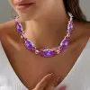 60ctw Oval Cut Amethyst & Pink Sapphire Statement Necklace