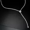 6.75ct Asscher Cut White Sapphire Necklace