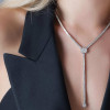 6.75ct Asscher Cut White Sapphire Necklace