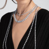 119ctw Cushion Cut White Sapphire Halo Statement Necklace