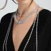 119ctw Cushion Cut White Sapphire Halo Statement Necklace
