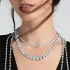 119ctw Cushion Cut White Sapphire Halo Statement Necklace
