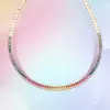 Rainbow Sapphire Yellow Gold Tone Three-piece Jewelry Set