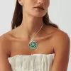 6.5ctw White Sapphire and Emerald Lollipop Pendant Necklace