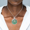 6.5ctw White Sapphire and Emerald Lollipop Pendant Necklace