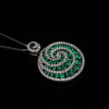 6.5ctw White Sapphire and Emerald Lollipop Pendant Necklace