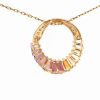7.6ctw Invisible Set Rainbow Sapphire Pendant Necklace