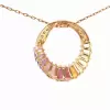 7.6ctw Invisible Set Rainbow Sapphire Pendant Necklace