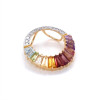 7.6ctw Invisible Set Rainbow Sapphire Pendant Necklace
