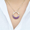 7.6ctw Invisible Set Rainbow Sapphire Pendant Necklace