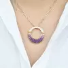 7.6ctw Invisible Set Rainbow Sapphire Pendant Necklace
