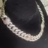Paved White and Pink Sapphire Linked Heart Statement Necklace