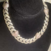 Paved White and Pink Sapphire Linked Heart Statement Necklace