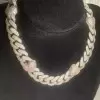 Paved White and Pink Sapphire Linked Heart Statement Necklace