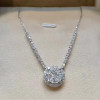 Cluster Princess Cut White Sapphire Pendant Necklace