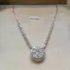 Cluster Princess Cut White Sapphire Pendant Necklace