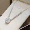 Cluster Princess Cut White Sapphire Pendant Necklace