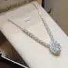 Cluster Princess Cut White Sapphire Pendant Necklace