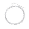 50CTW Pear Cut White Sapphire Tennis Necklace