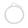 50CTW Pear Cut White Sapphire Tennis Necklace