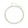50CTW Pear Cut White Sapphire Tennis Necklace