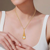 2ct Round Cut White Sapphire Tear Pendant Necklace