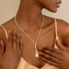 2ct Round Cut White Sapphire Tear Pendant Necklace