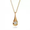 2ct Round Cut White Sapphire Tear Pendant Necklace