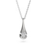 2ct Round Cut White Sapphire Tear Pendant Necklace