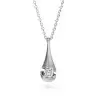 2ct Round Cut White Sapphire Tear Pendant Necklace