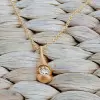 2ct Round Cut White Sapphire Tear Pendant Necklace