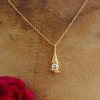 2ct Round Cut White Sapphire Tear Pendant Necklace