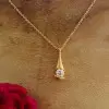 2ct Round Cut White Sapphire Tear Pendant Necklace