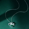 Vintage Bowknot Emerald Pendant Necklace