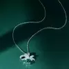 Vintage Bowknot Emerald Pendant Necklace