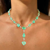 45ctw Multi-cut Light Green Paraíba Tourmaline Statement Necklace