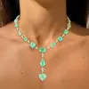 45ctw Multi-cut Light Green Paraíba Tourmaline Statement Necklace