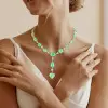 45ctw Multi-cut Light Green Paraíba Tourmaline Statement Necklace
