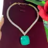 15ct Cushion Cut Turmalina Paraíba Necklace