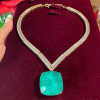 15ct Cushion Cut Turmalina Paraíba Necklace