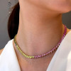 45ctw Multi-color Sapphire Heart Necklace