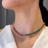 45ctw Multi-color Sapphire Heart Necklace