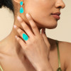 16ct Pear Cut Green Blue Paraiba Three-piece Jewelry Set