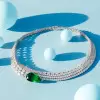74ctw Pear Cut Emerald Asymmetric Necklace
