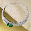 74ctw Pear Cut Emerald Asymmetric Necklace