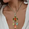 23ctw Multicolor Sapphire Statement Necklace